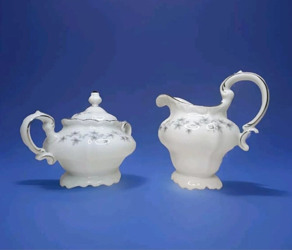 Johann Haviland Bavaria Creamer and Sugar bowl floral